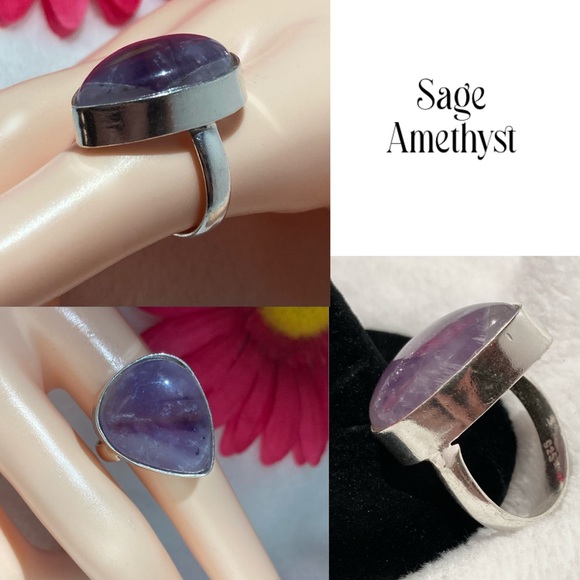 Exquisite Sage Amethyst Handmade Minimalist Ring - Picture 2 of 6